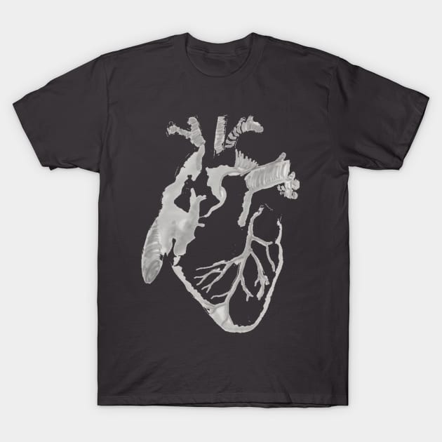 Anatomical grayscale heart T-Shirt by isarol